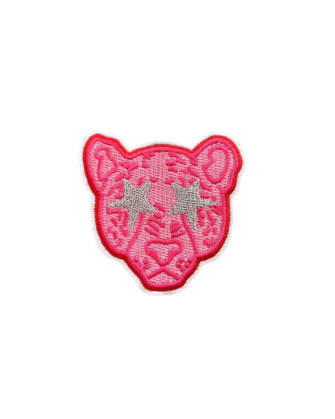 Luipaard hoofd Roze strijkapplicatie