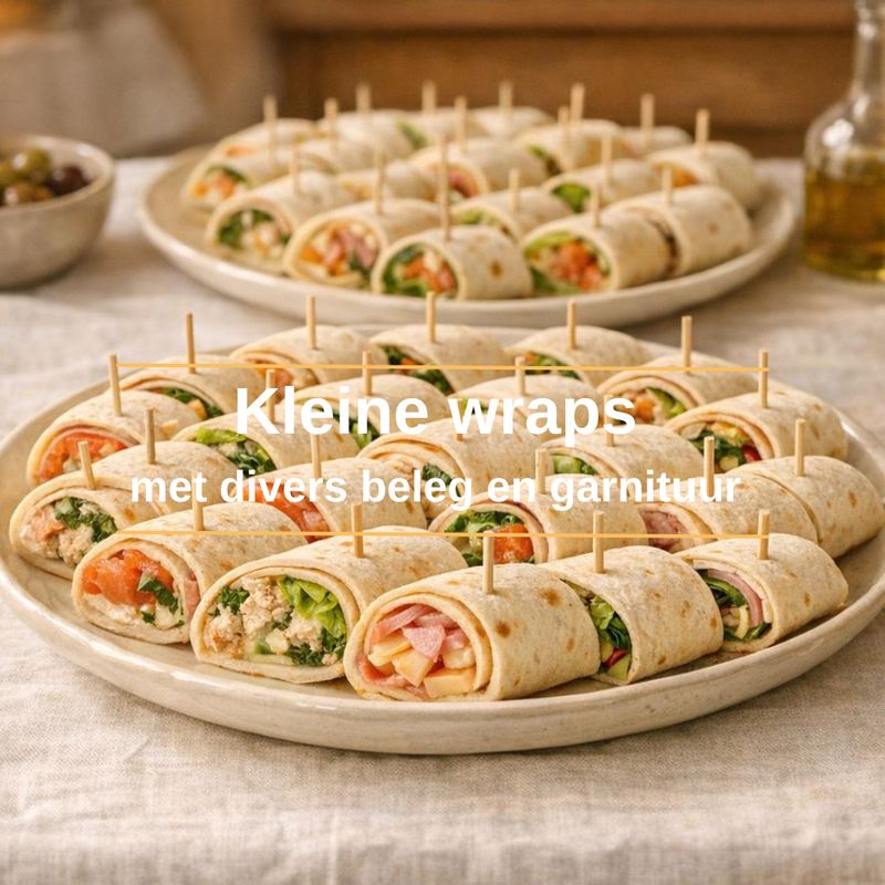 Kleine wraps met divers beleg en garnituren  - vanaf 20 stuks