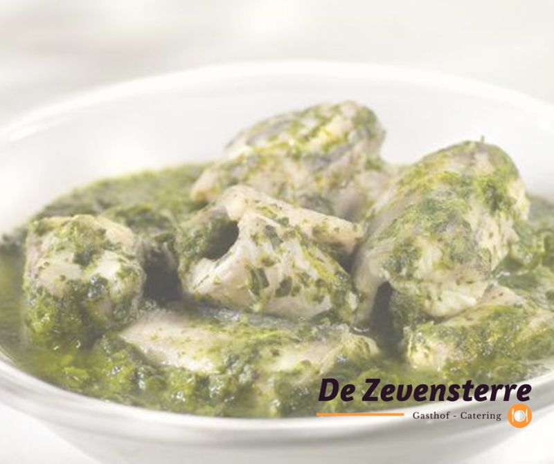 Zondag 1 november: Paling in't groen met verse tartaarsaus, een slaatje en voorgebakken frieten