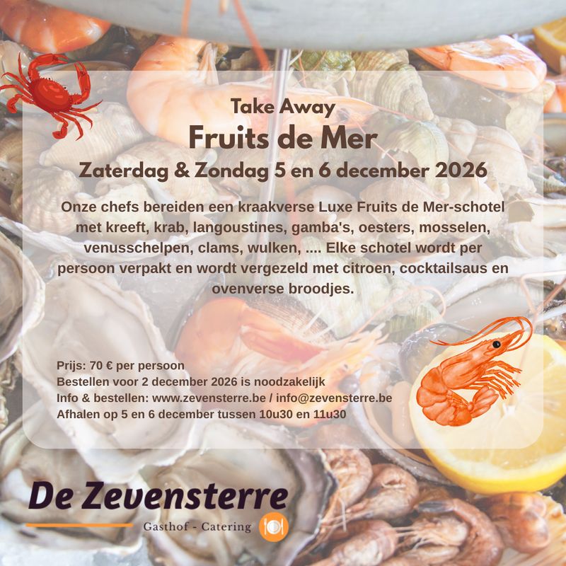Zaterdag 5 december: Luxe plateau fruits de mer