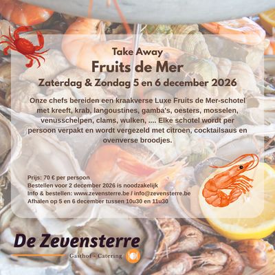 Zaterdag 5 december: Luxe plateau fruits de mer