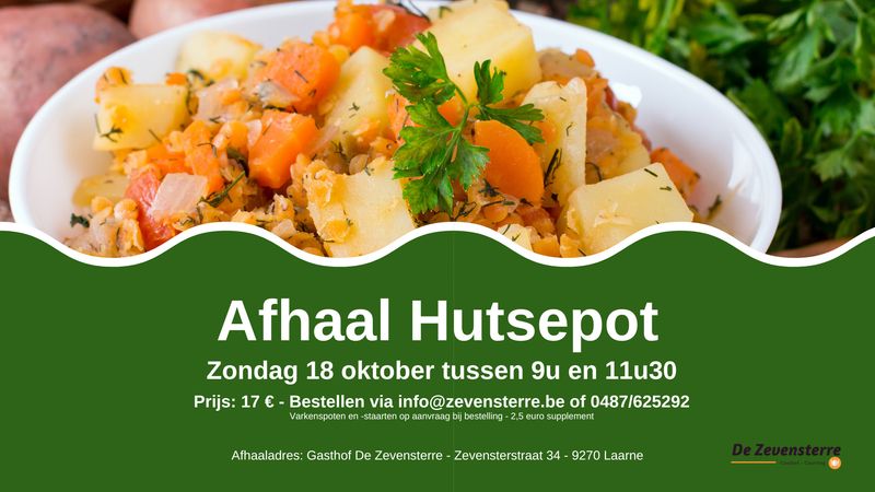 Zondag 18 oktober: Hutsepot van het huis met varkens- en rundsvlees