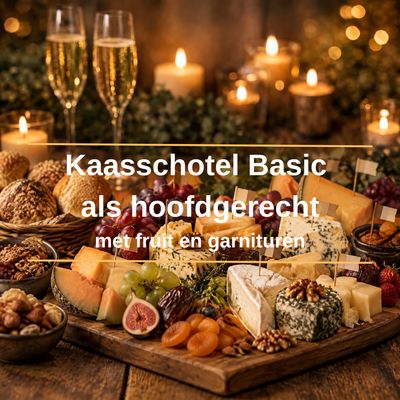 Kaasschotel Basic als hoofdgerecht met druiven, noten en gedroogde vruchten - vanaf 10 personen