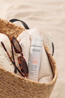 IZSMIDZINĀMAIS LĪDZEKLIS AR SPF 50 - PAESE ULTRA-LIGHT PROTECTIVE MIST OVER MAKE-UP SPF 50