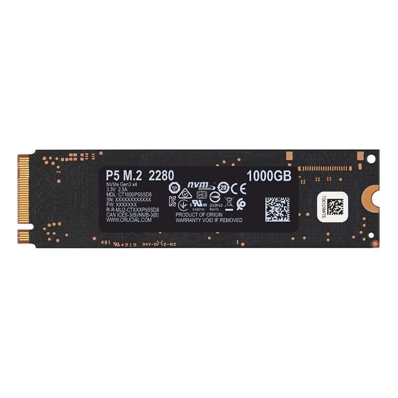 Crucial P5 1TB M.2 NVMe 3D NAND SSD