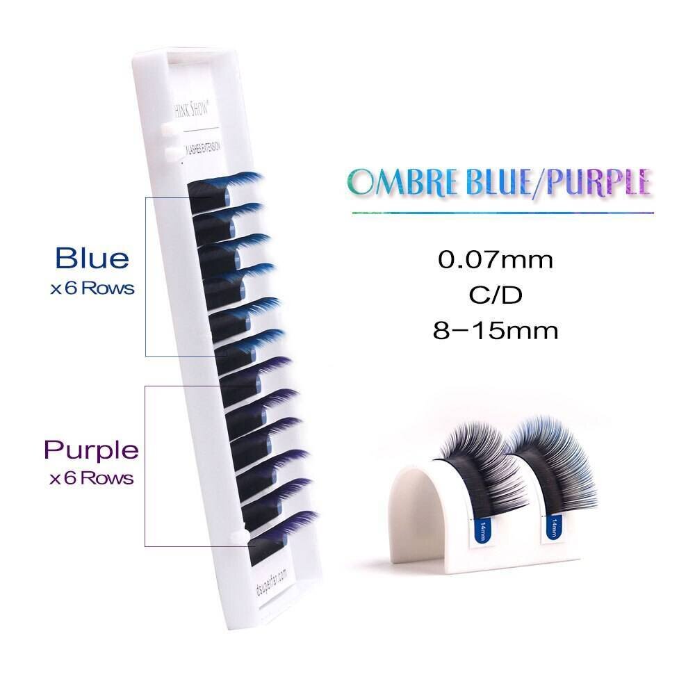 0.07 / 0.10 mm Ombre Color Silky Eyelashes Set
