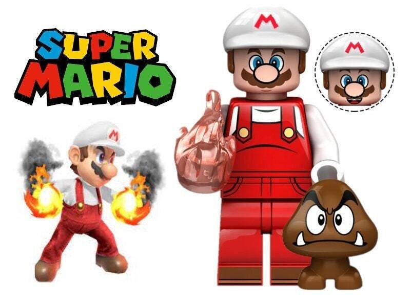 Super mario brothers fire mario mini moc building block