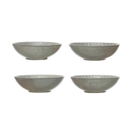 4.5" Round Stoneware Gray Dipping Bowl