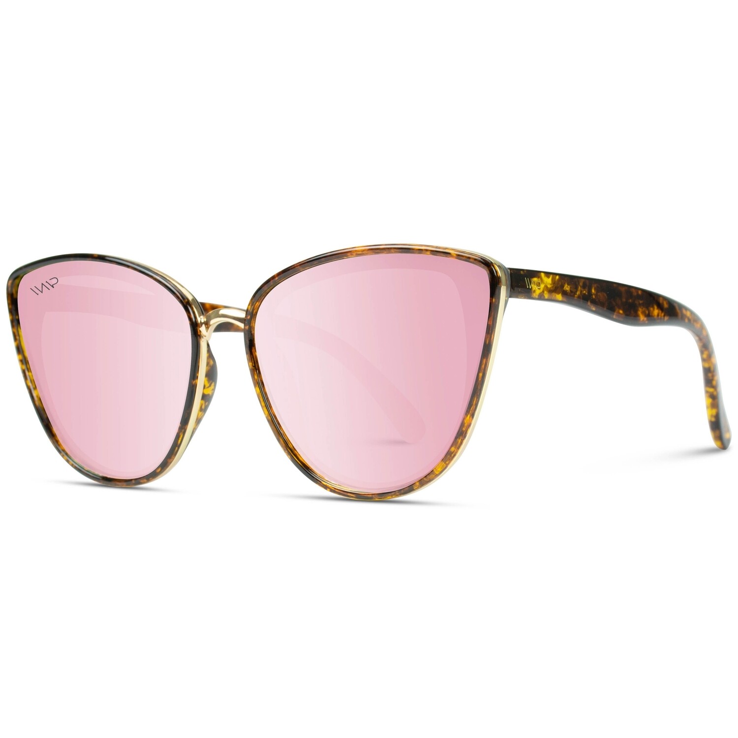 Aria Sunglasses Tortoise Frame with Mirror Pink Lens