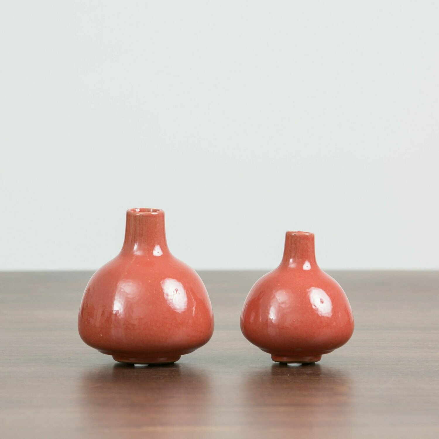 Stoneware vase set of 2 Persimmon