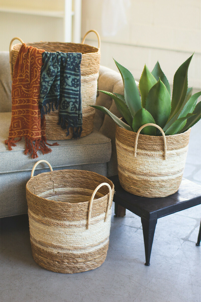 Two-toned Natural Basket md
