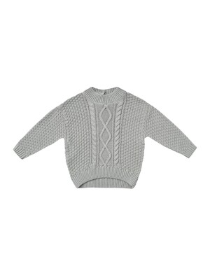 Cable Knit Sweater Dusty Blue