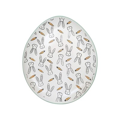 Egg Shaped Bunny Platter