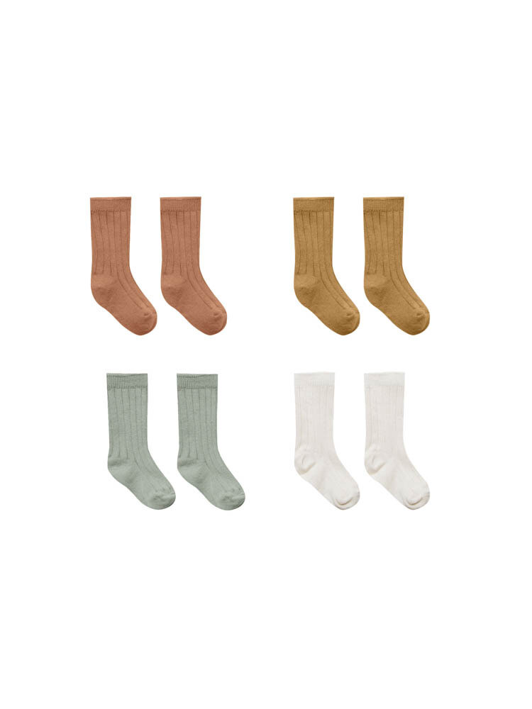 Baby  Socks Set Ivory Spruce Amber Ocre