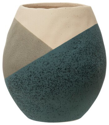 Blue Hand Painted Stoneware Vase