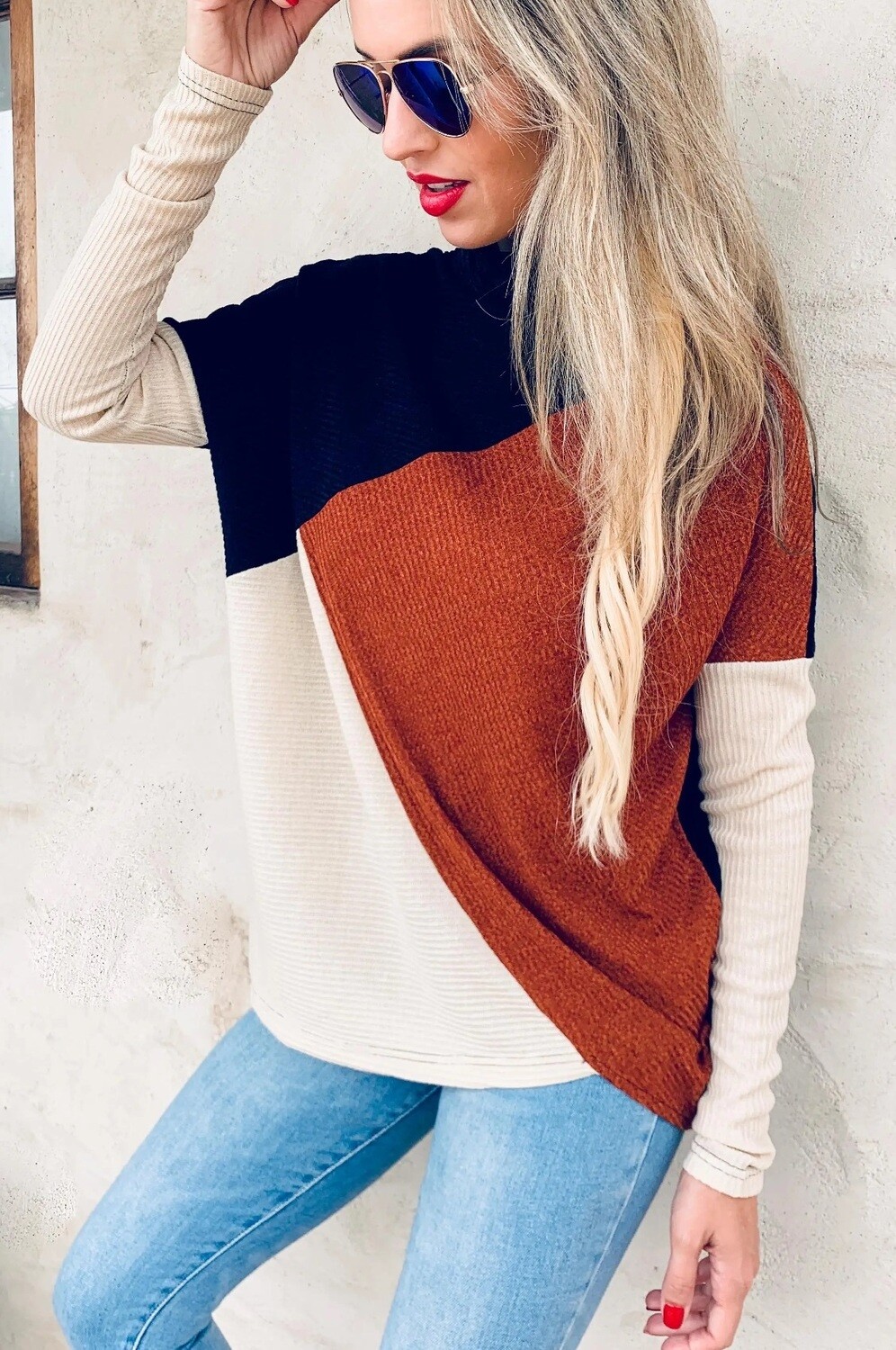 ColorBlock Sweater Plus