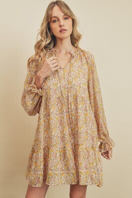 Yellow Floral Swing Dress