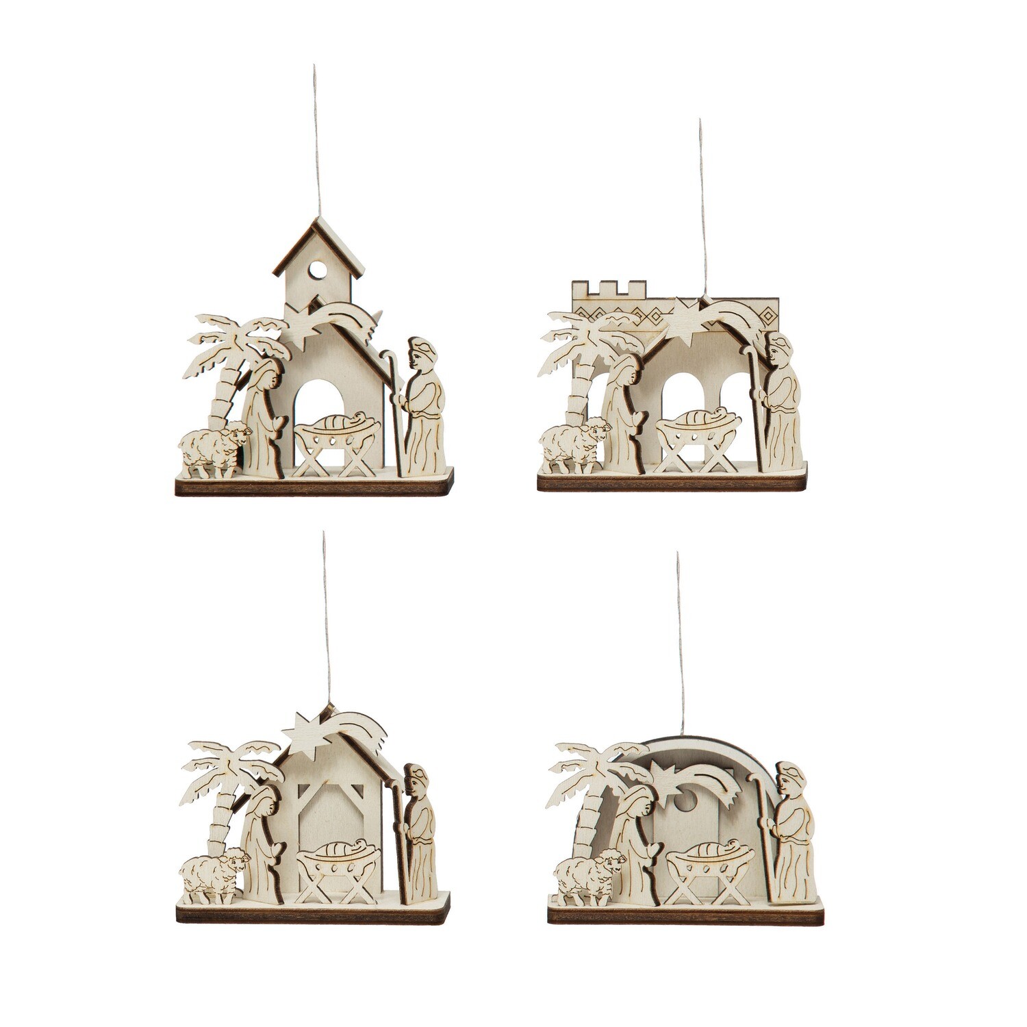 Wood Laser Cut Nativity Ornament