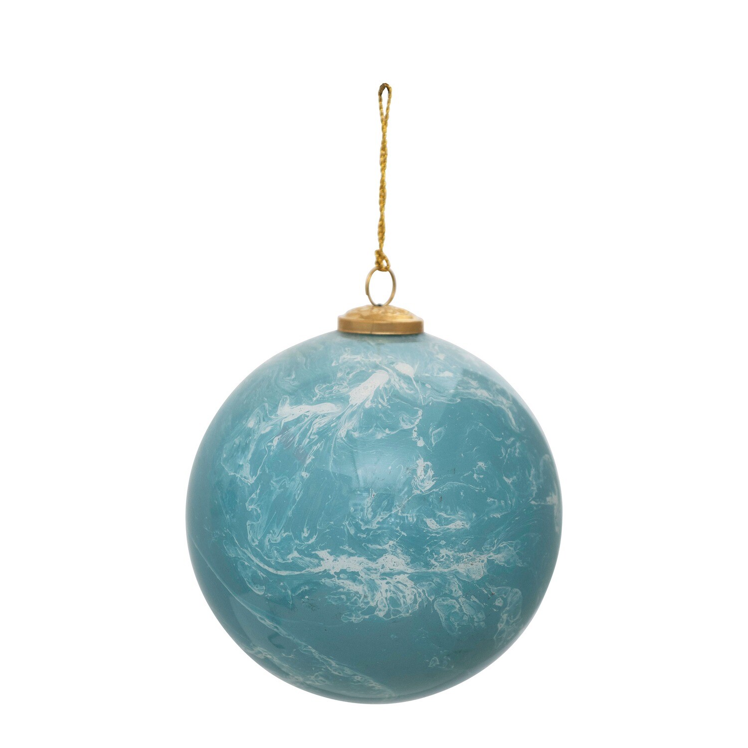 6" Marbled Blue Ornament