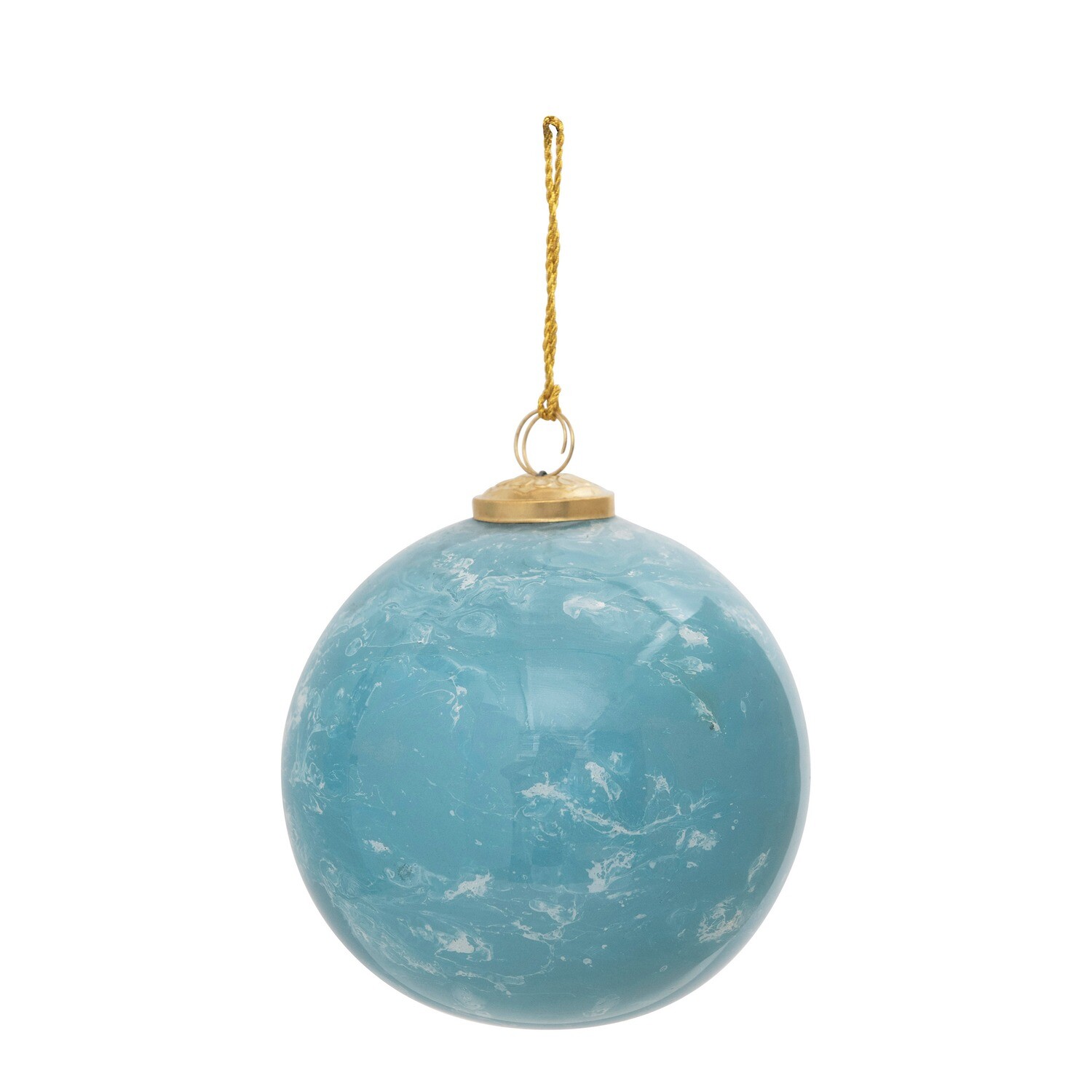 5" Marbled Blue Ornament