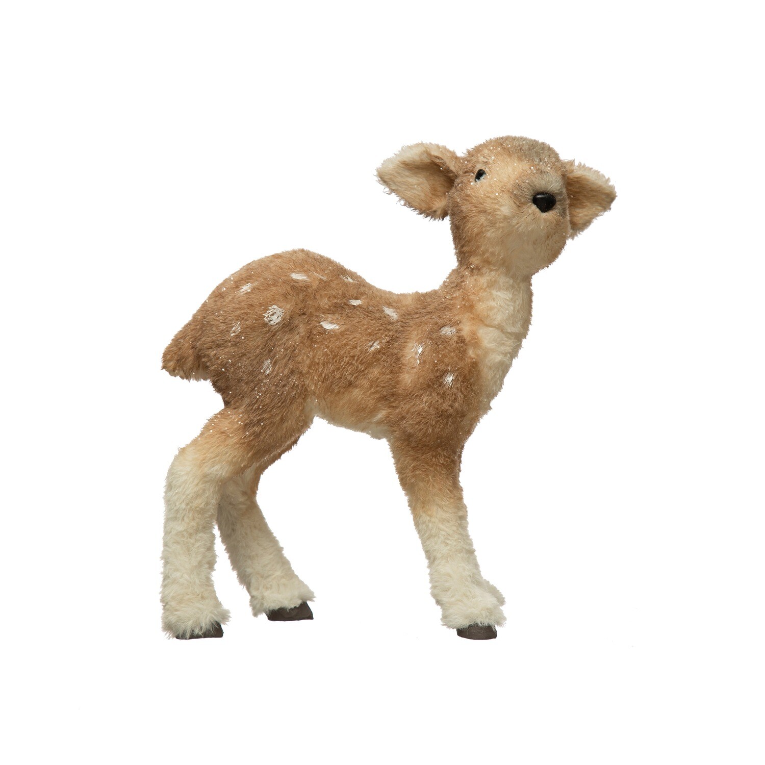 Faux Fur Standing Fawn with Glitter