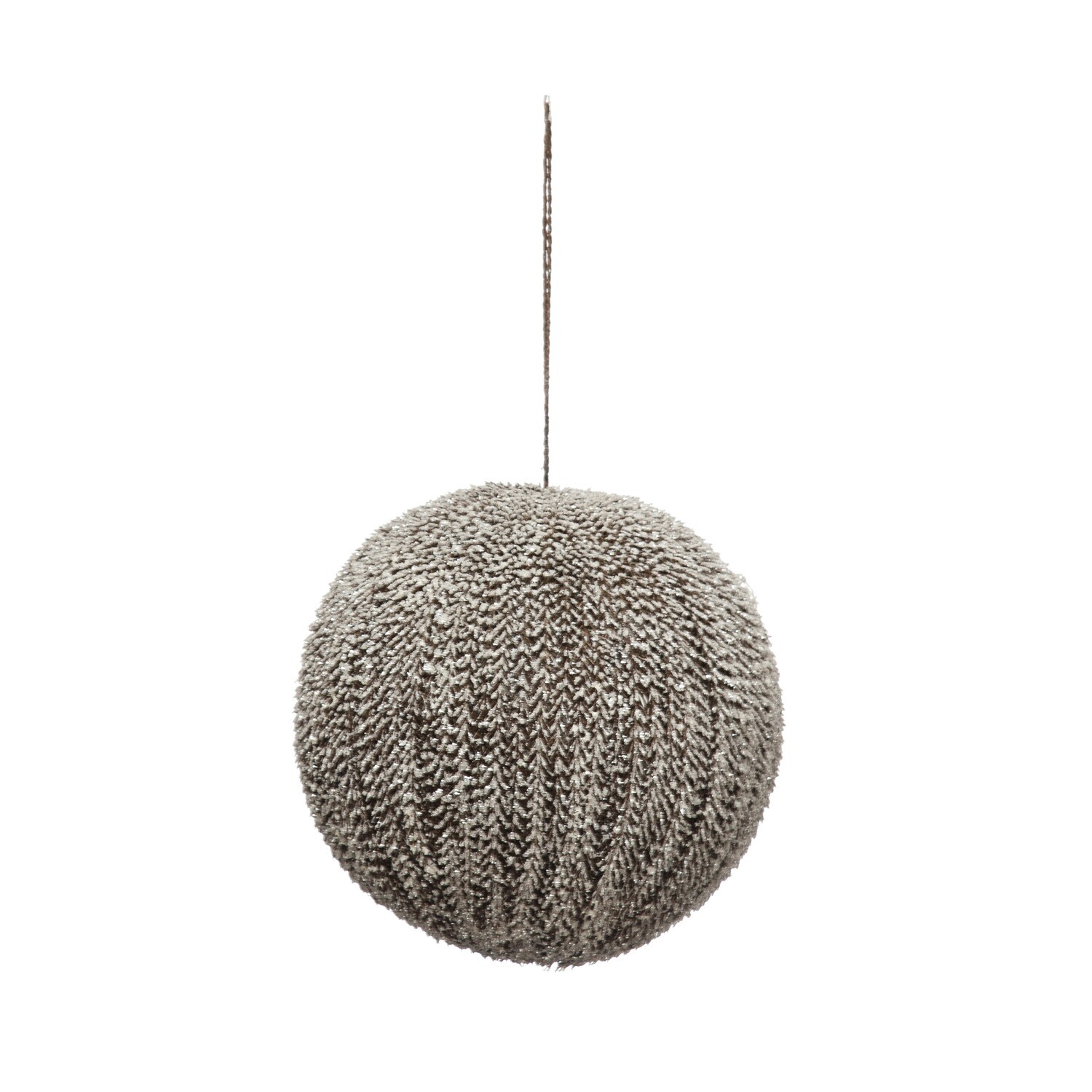 Round Textured Plastic Ball Ornament, Snow Finish