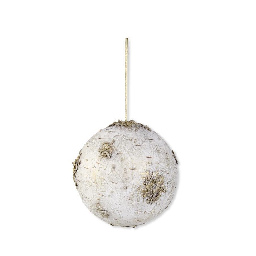 7.5 inch Round Gold Washed Birch Ball Ornament