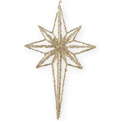 24 Inch Gold Glitter Tinsel 3D North Star Ornament