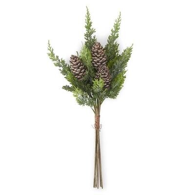 24 Inch Cypress Pine Bundle w/Pinecones