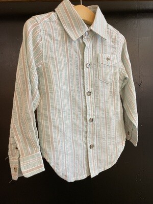 Green Stripe Long Sleeve Shirt 2-3y