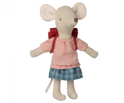 Tricycle Mouse, Big Sister w Bag Red