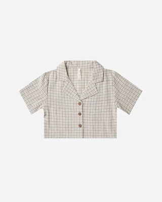 Cropped Collared Shirt Laurel Plaid