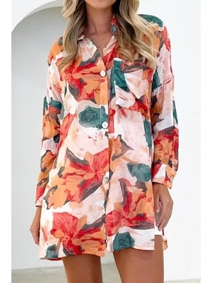 Painted Floral Tunic Shirt