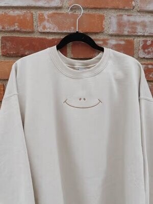 Smiley Face Embroidered Sweatshirt