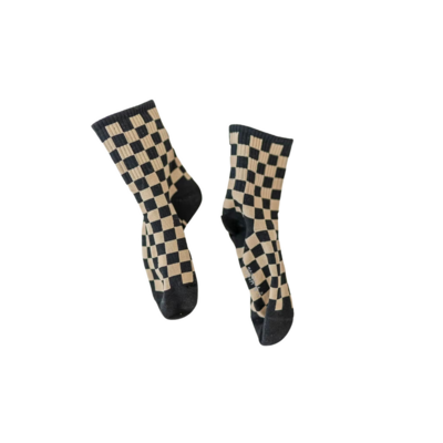 Checker Socks-Black L