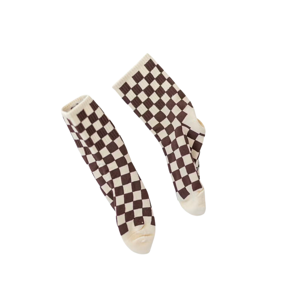 Checkered Socks-Butter L