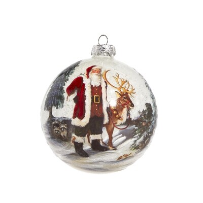 5" Santa & Reindeer Ornament