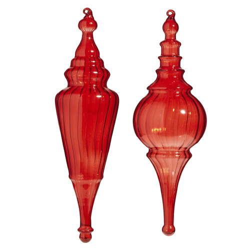 15.5" Red Finial Ornaments