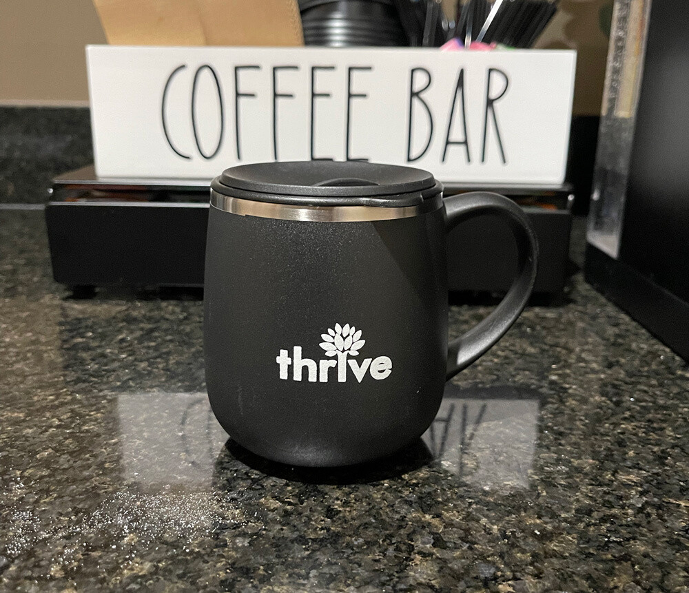 Thrive Stainless Steel Coffee Mug with Lid