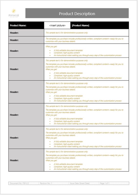 FSP-2.2 Product Descriptions