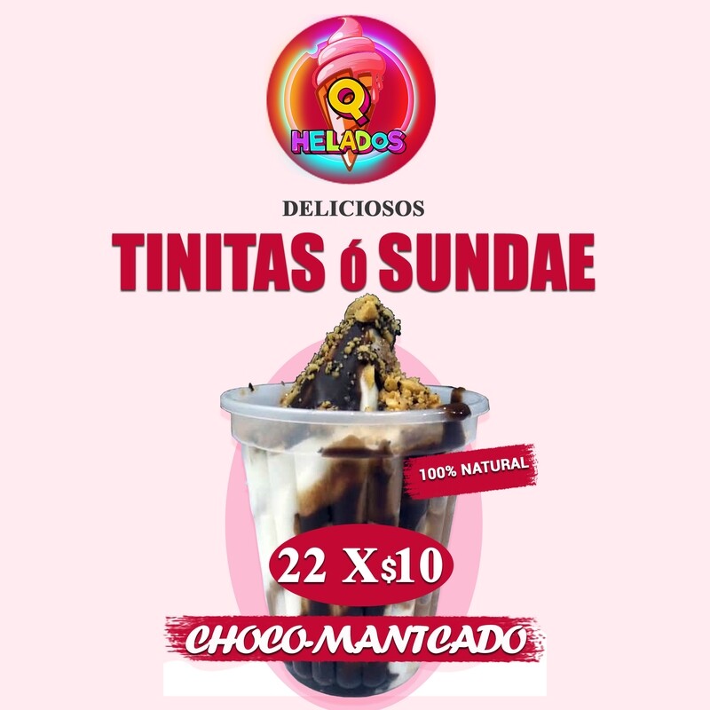 TINITAS ó SUNDAE  Cubiertos de sirope y maní