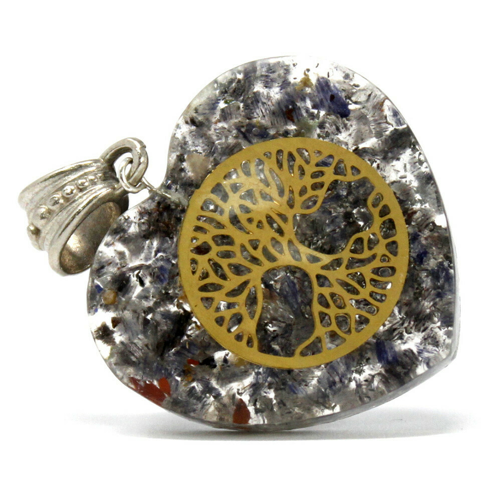 Wisiorek z Orgonitem w kształcie Serca - Drzewo Życia- OPP-06