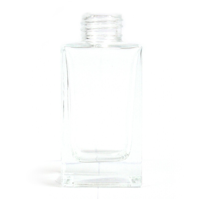 Kwadratowa butelka szklana - 100ml  przezroczysta B13
