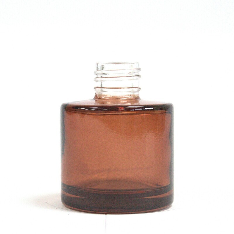 Okrągła butelka szklana - 50ml  brązowa B14