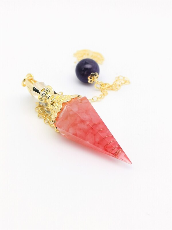 Wahadełko z orgonitem - Kwarc Różowy - OW-06