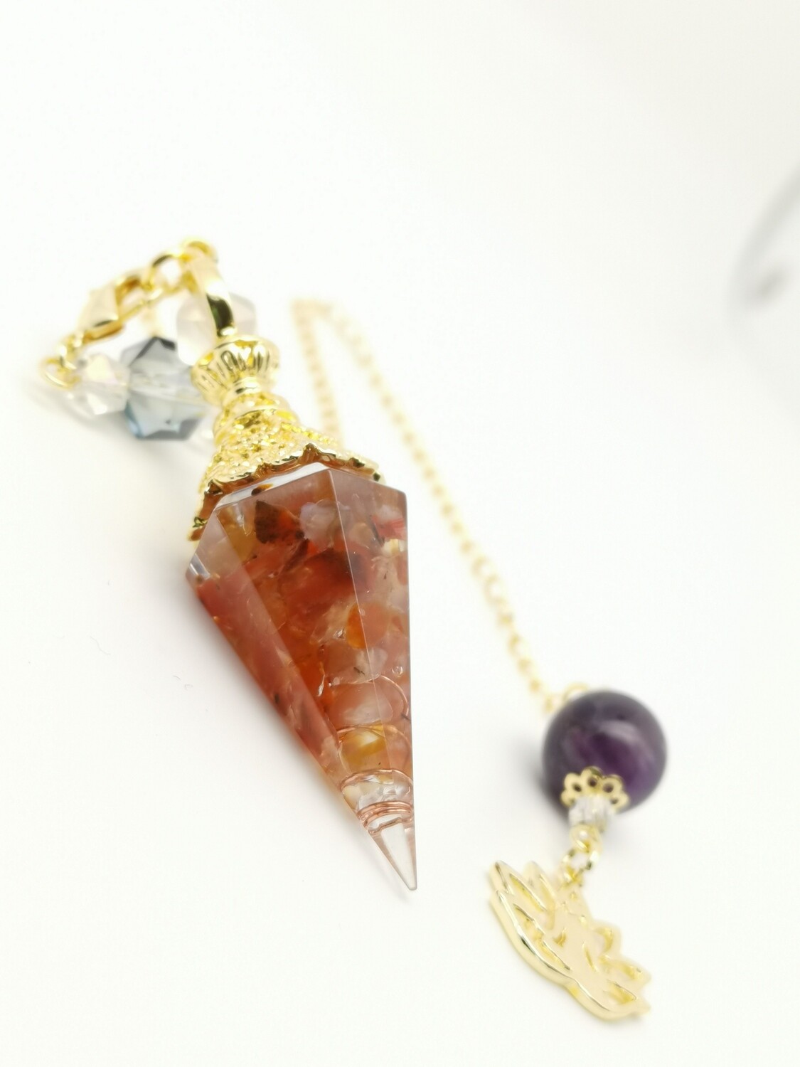 Wahadełko z orgonitem - Kwarc Czerwony - OW-07