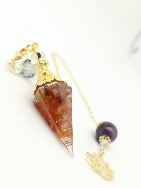 Wahadełko z orgonitem - Kwarc Czerwony - OW-07