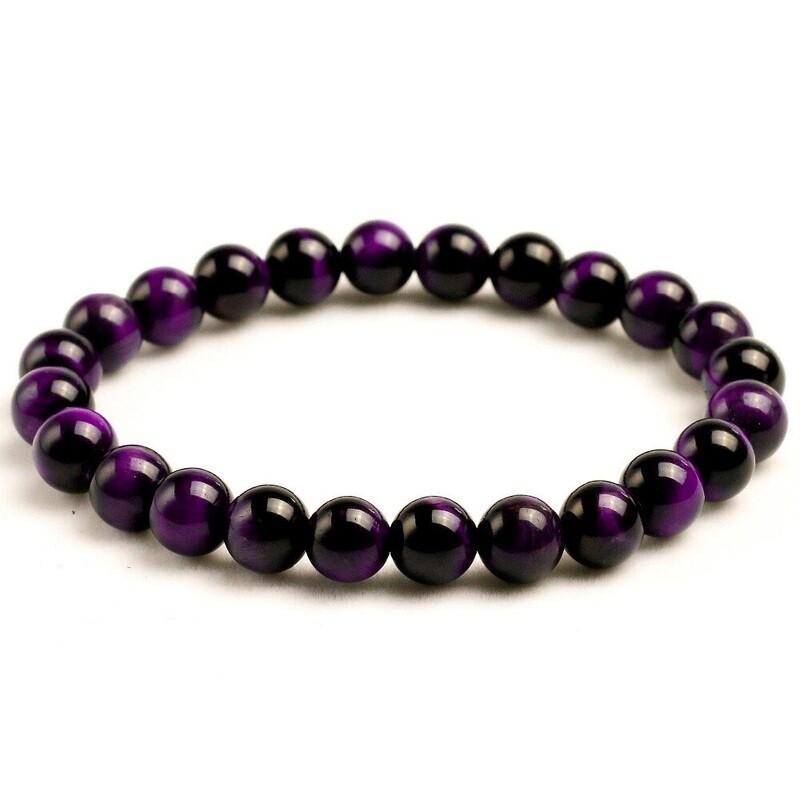 Bransoletka Mocy - Tygrysie Oko Purpurowe