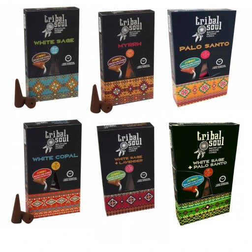 Kadzidełka BackFlow Tribal Soul - Zestaw 6 zapachów 60 stożków