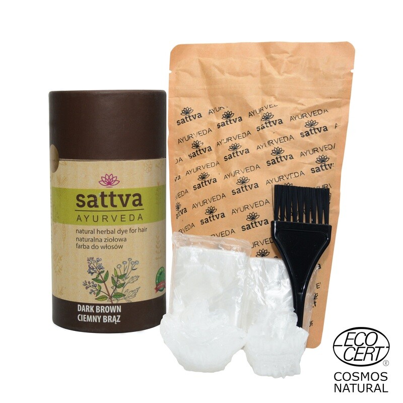 SATTVA Henna naturalna farba - Ciemny brąz